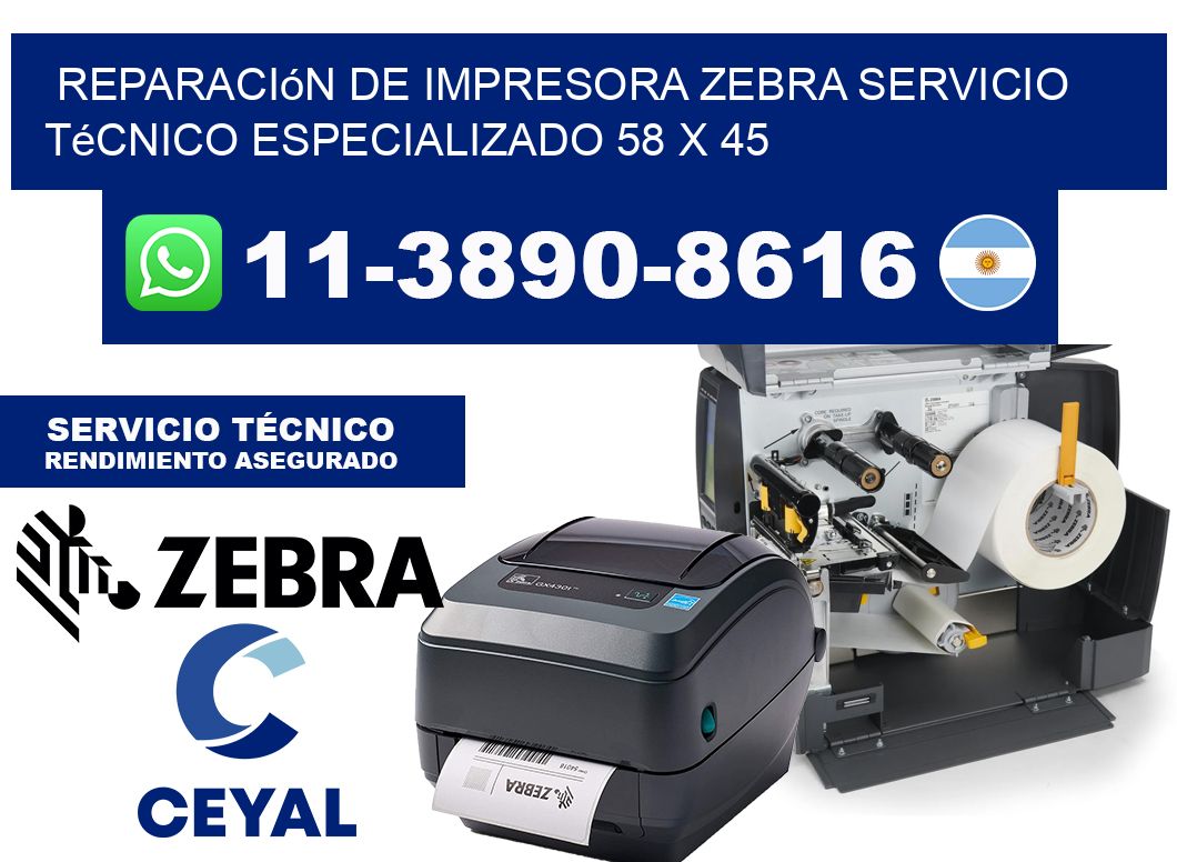 Reparación de Impresora Zebra Servicio Técnico Especializado 58 x 45