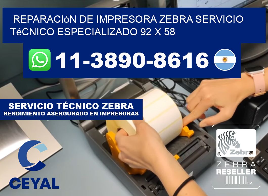Reparación de Impresora Zebra Servicio Técnico Especializado 92 x 58