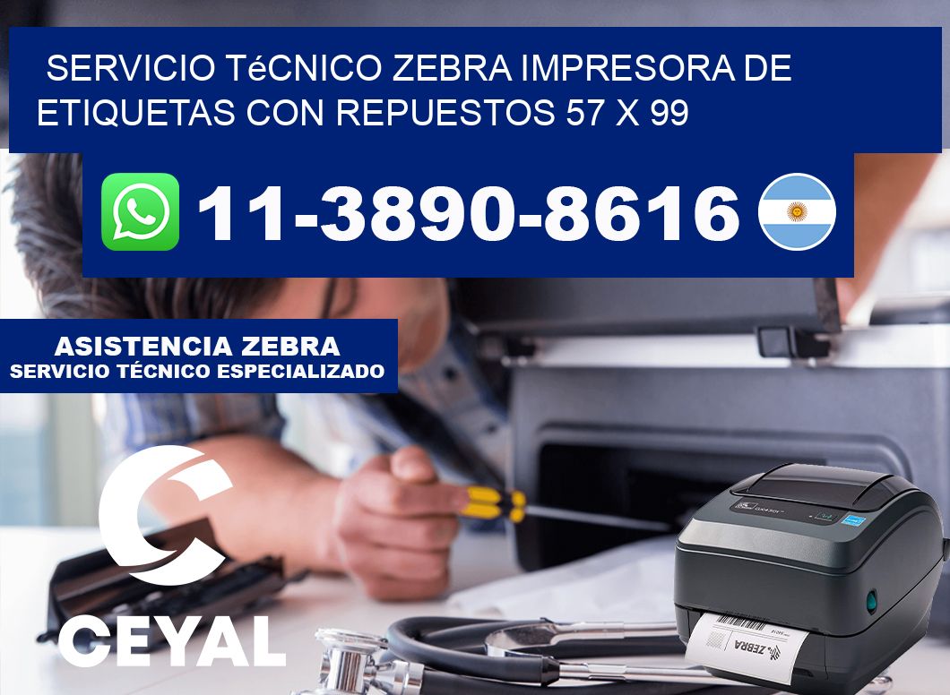 Servicio Técnico Zebra Impresora de Etiquetas con Repuestos 57 x 99