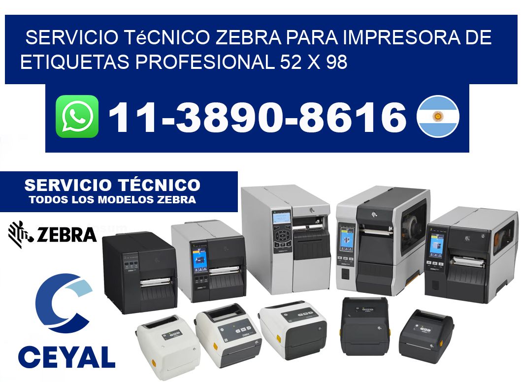 Servicio Técnico Zebra para Impresora de Etiquetas Profesional 52 x 98