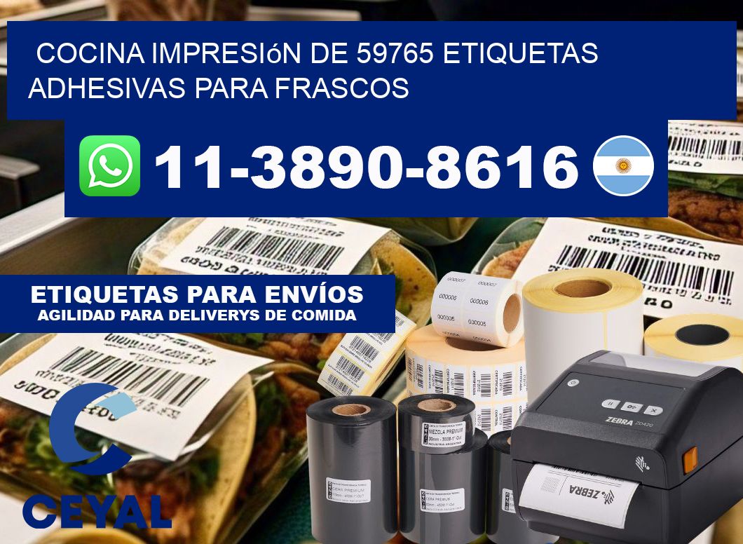 cocina impresión de 59765 etiquetas adhesivas para frascos
