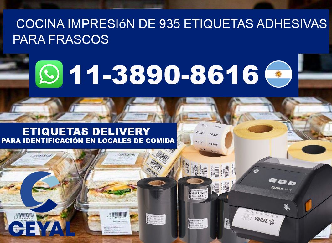 cocina impresión de 935 etiquetas adhesivas para frascos