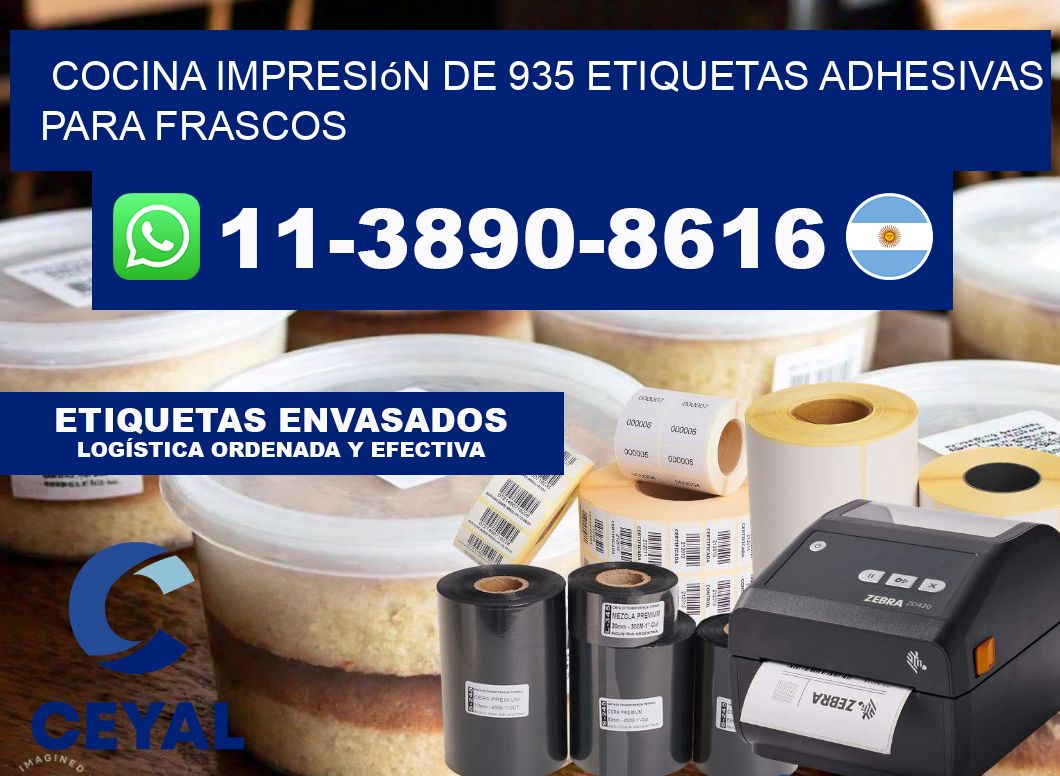 cocina impresión de 935 etiquetas adhesivas para frascos