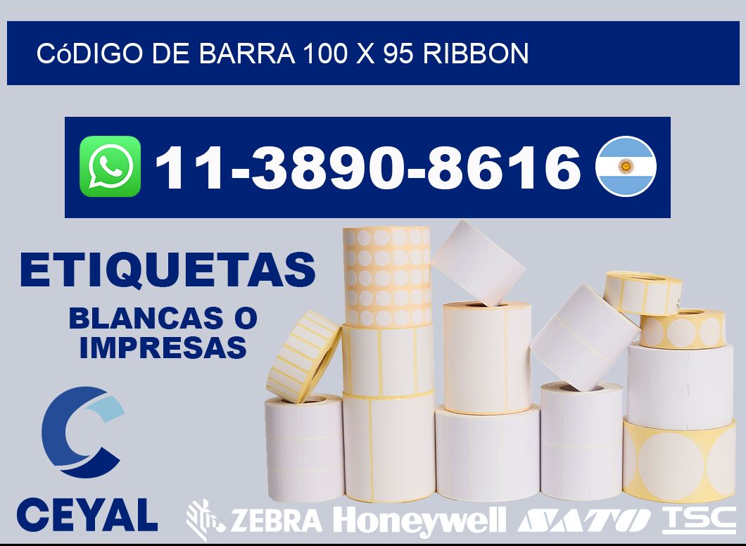 código de barra 100 x 95 ribbon
