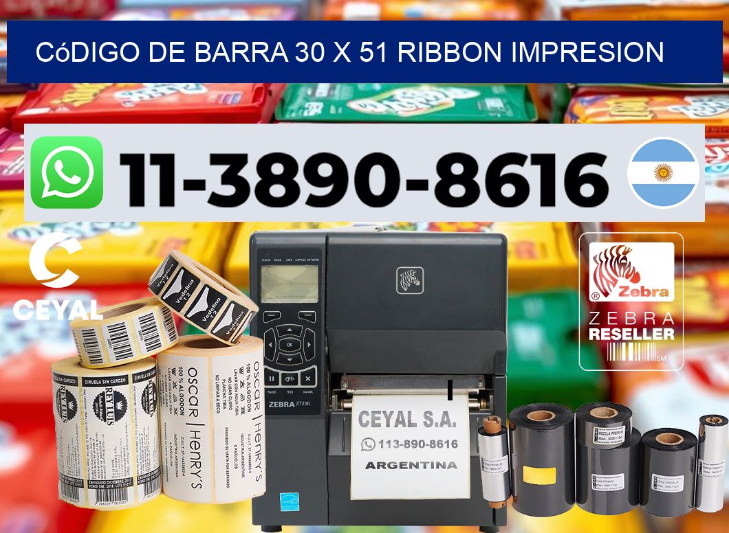 código de barra 30 x 51 ribbon impresion