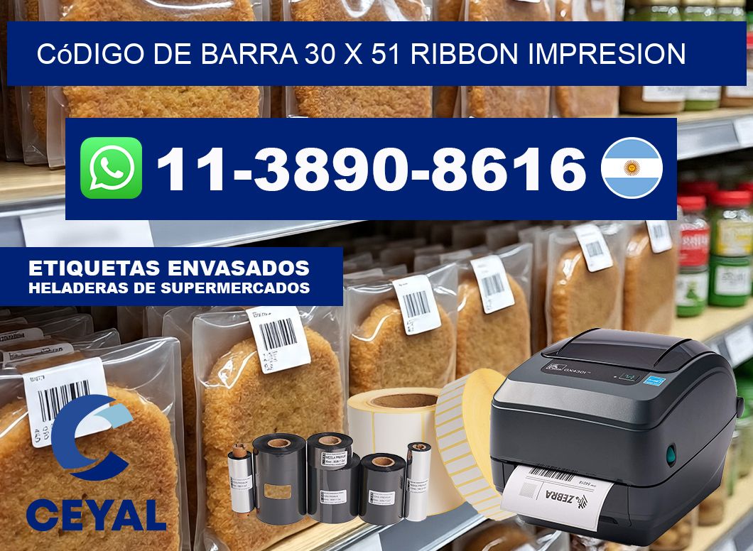 código de barra 30 x 51 ribbon impresion