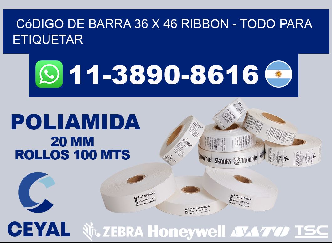 código de barra 36 x 46 ribbon - Todo para Etiquetar