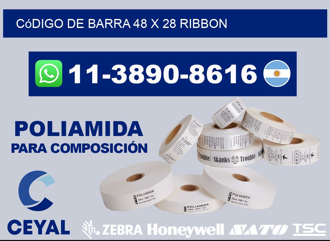 código de barra 48 x 28 ribbon