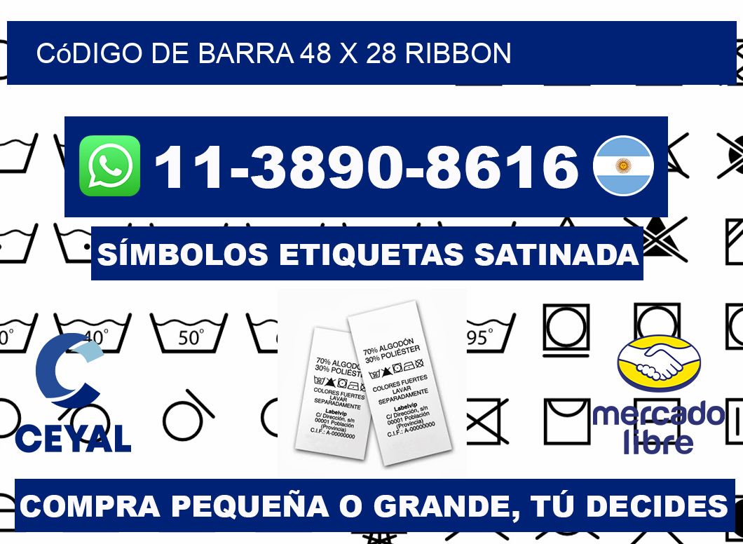 código de barra 48 x 28 ribbon