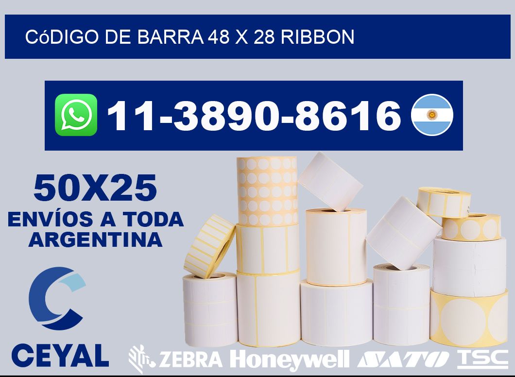 código de barra 48 x 28 ribbon