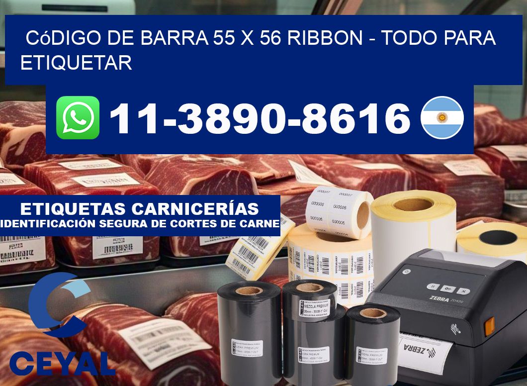 código de barra 55 x 56 ribbon - Todo para Etiquetar