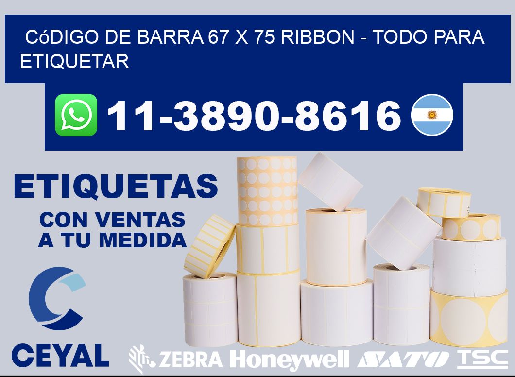 código de barra 67 x 75 ribbon - Todo para Etiquetar