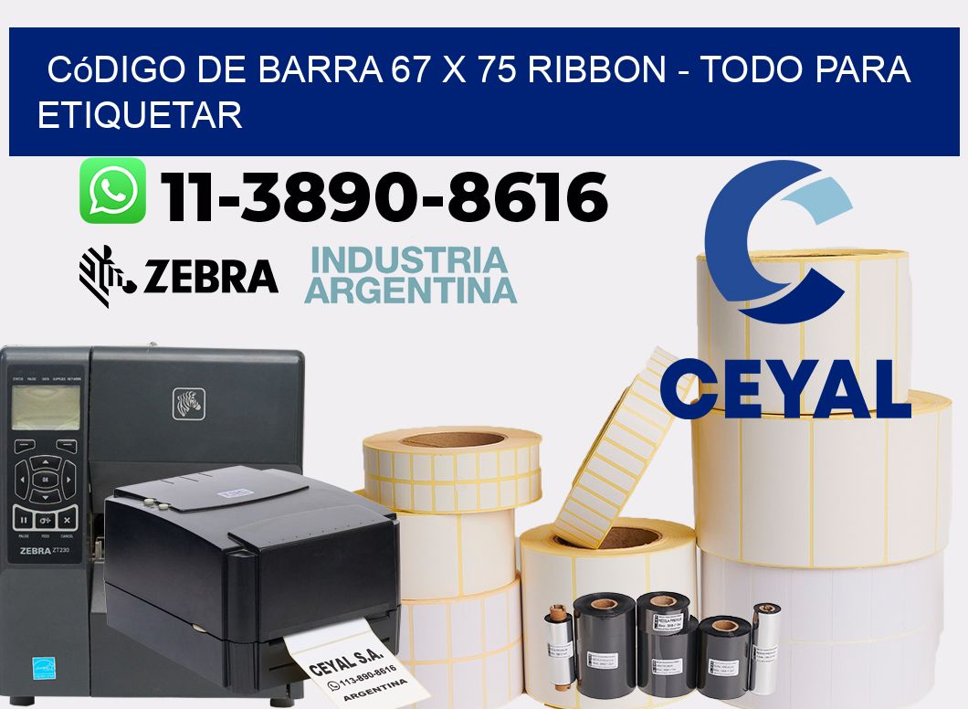 código de barra 67 x 75 ribbon - Todo para Etiquetar