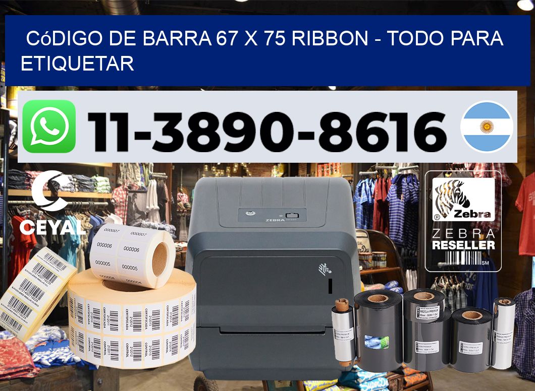 código de barra 67 x 75 ribbon – Todo para Etiquetar