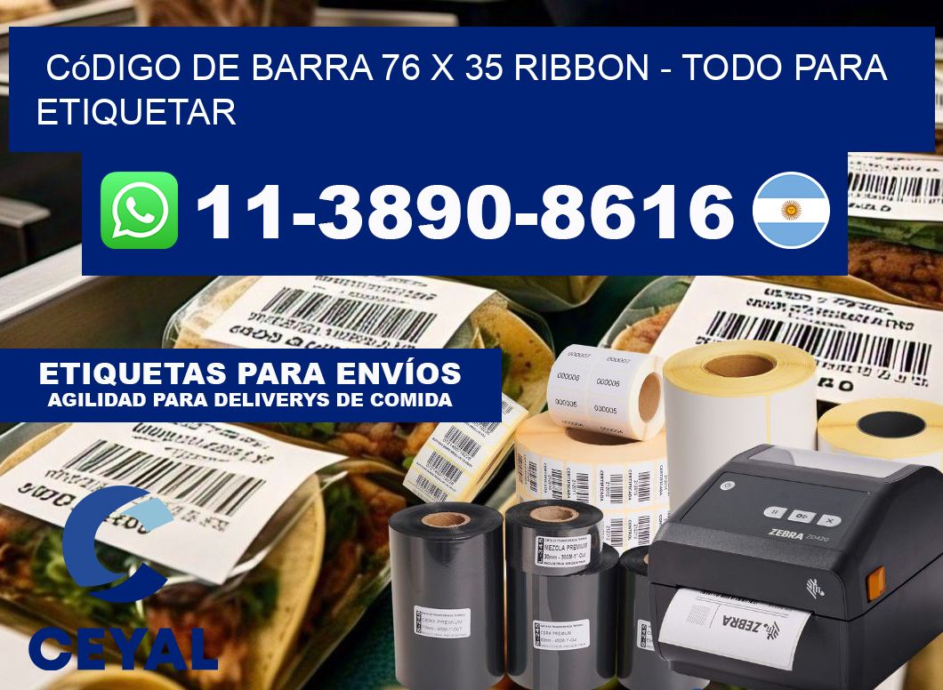 código de barra 76 x 35 ribbon - Todo para Etiquetar