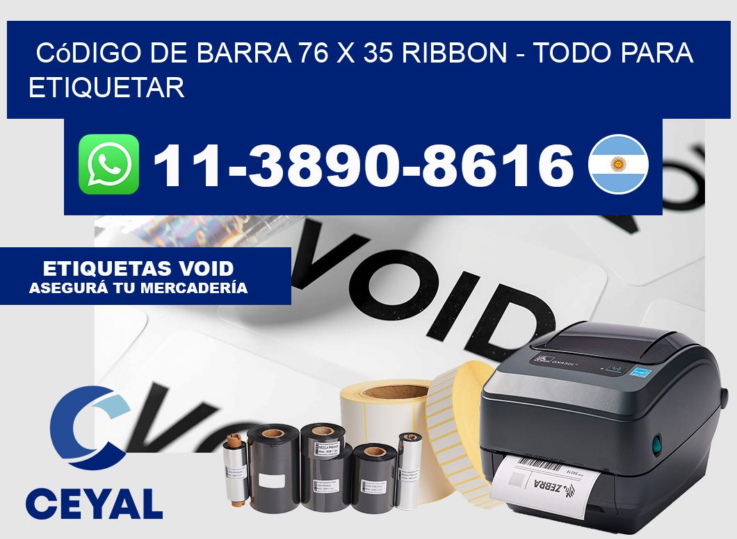 código de barra 76 x 35 ribbon - Todo para Etiquetar