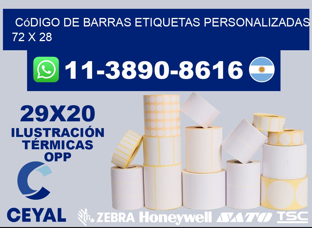 código de barras etiquetas personalizadas 72 x 28