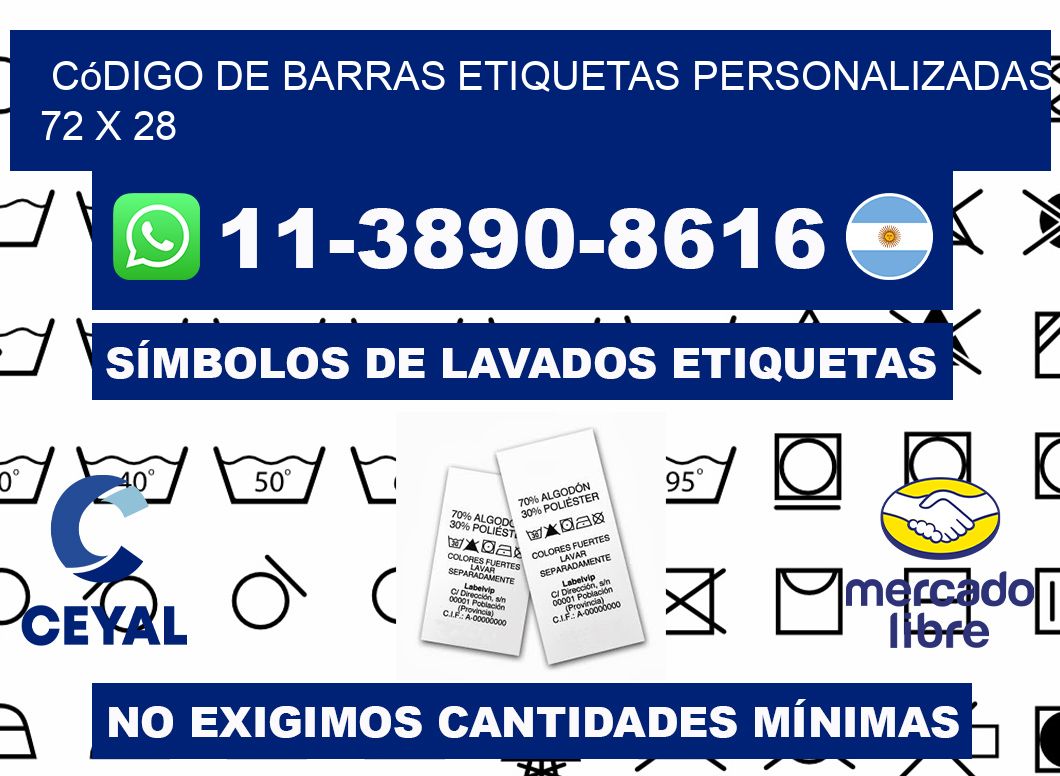 código de barras etiquetas personalizadas 72 x 28