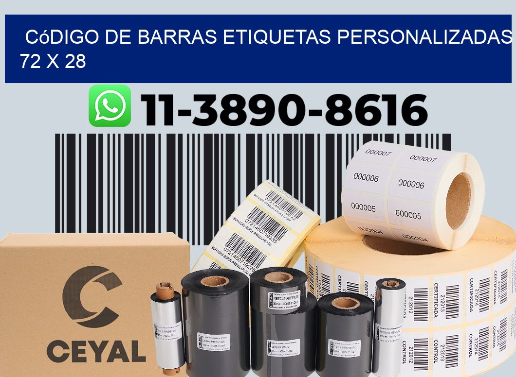 código de barras etiquetas personalizadas 72 x 28