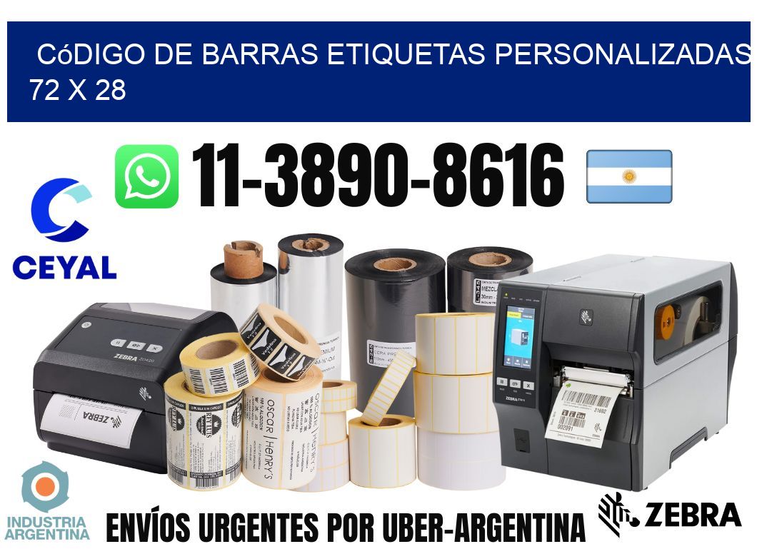 código de barras etiquetas personalizadas 72 x 28