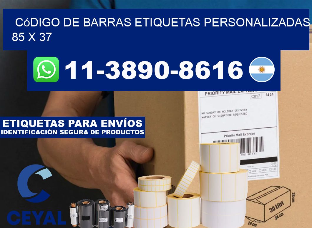 código de barras etiquetas personalizadas 85 x 37