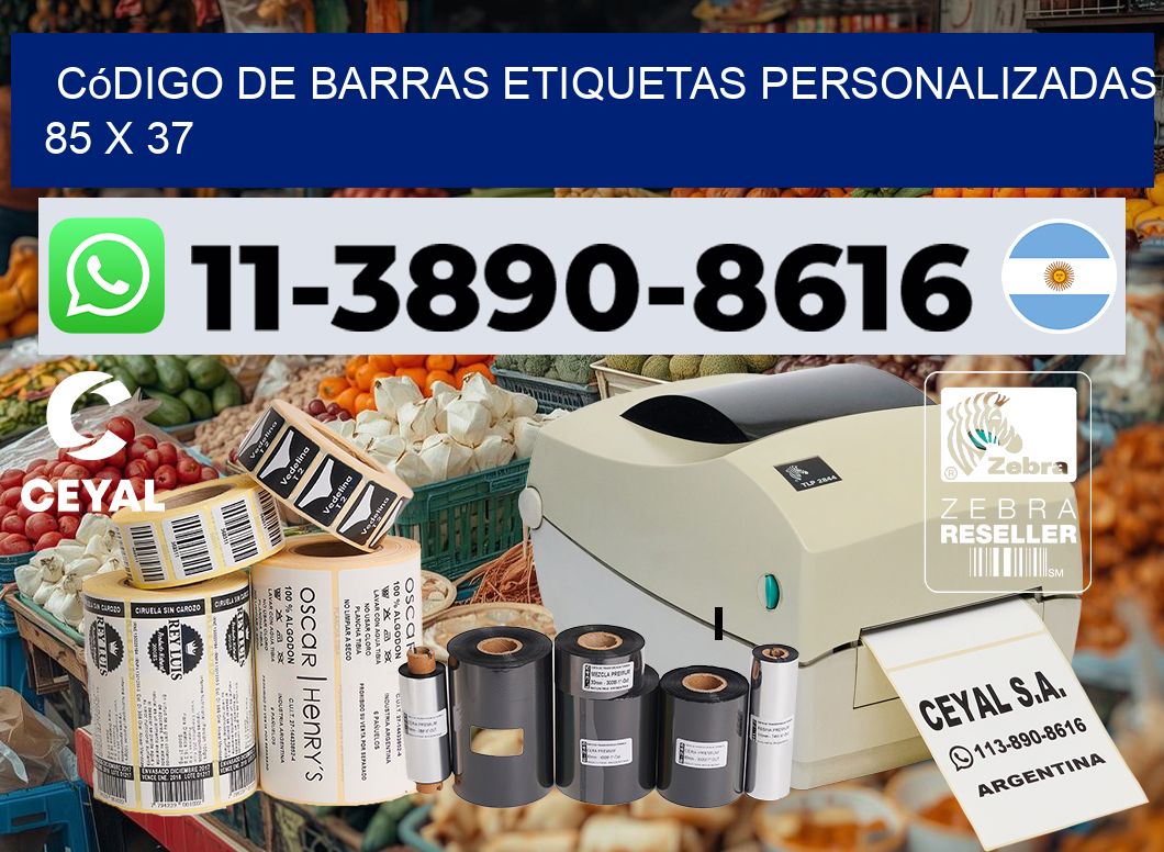 código de barras etiquetas personalizadas 85 x 37