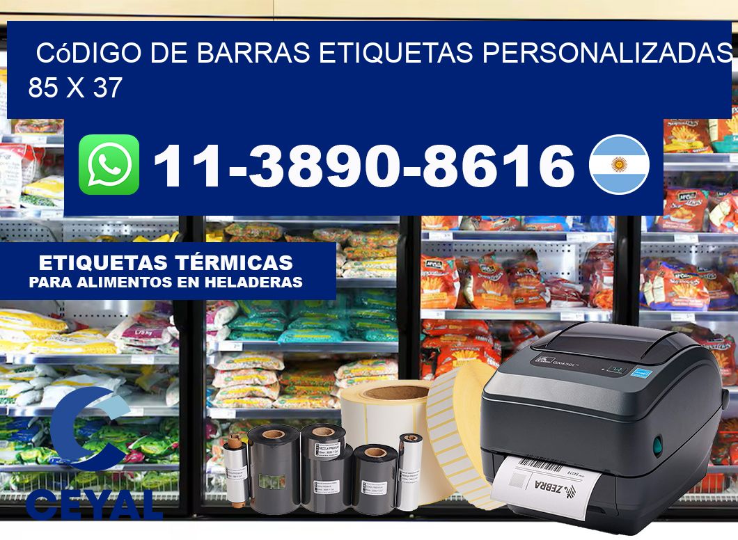 código de barras etiquetas personalizadas 85 x 37