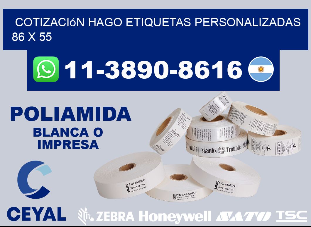 cotización hago etiquetas personalizadas 86 x 55
