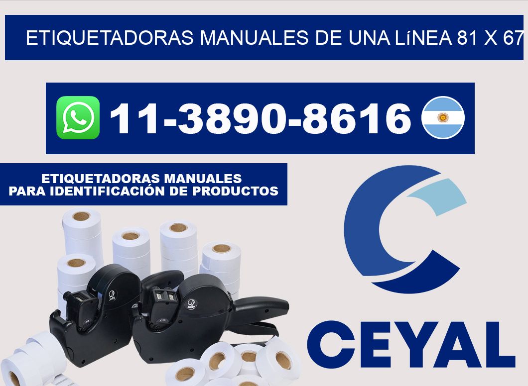 etiquetadoras manuales de una línea 81 x 67