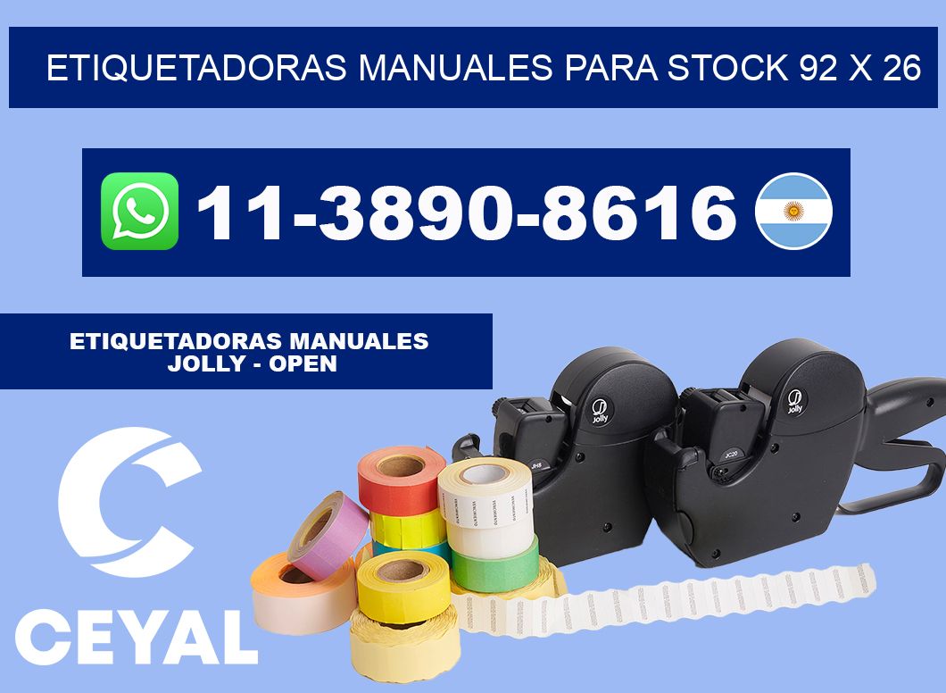 etiquetadoras manuales para stock 92 x 26
