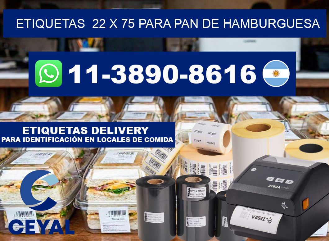 etiquetas  22 x 75 para Pan de hamburguesa