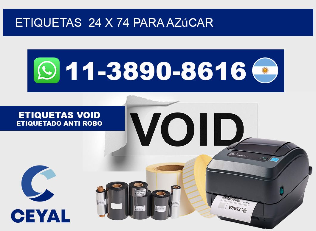 etiquetas  24 x 74 para Azúcar