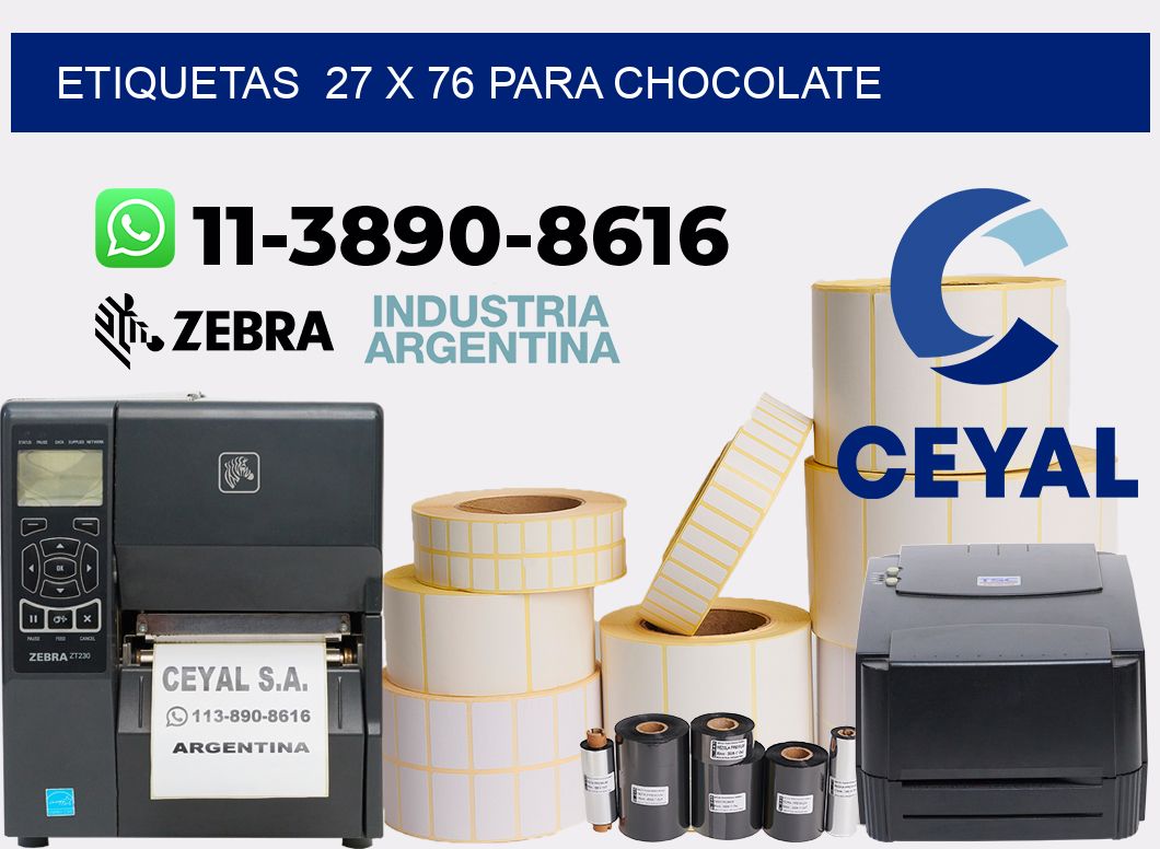 etiquetas 27 x 76 para Chocolate