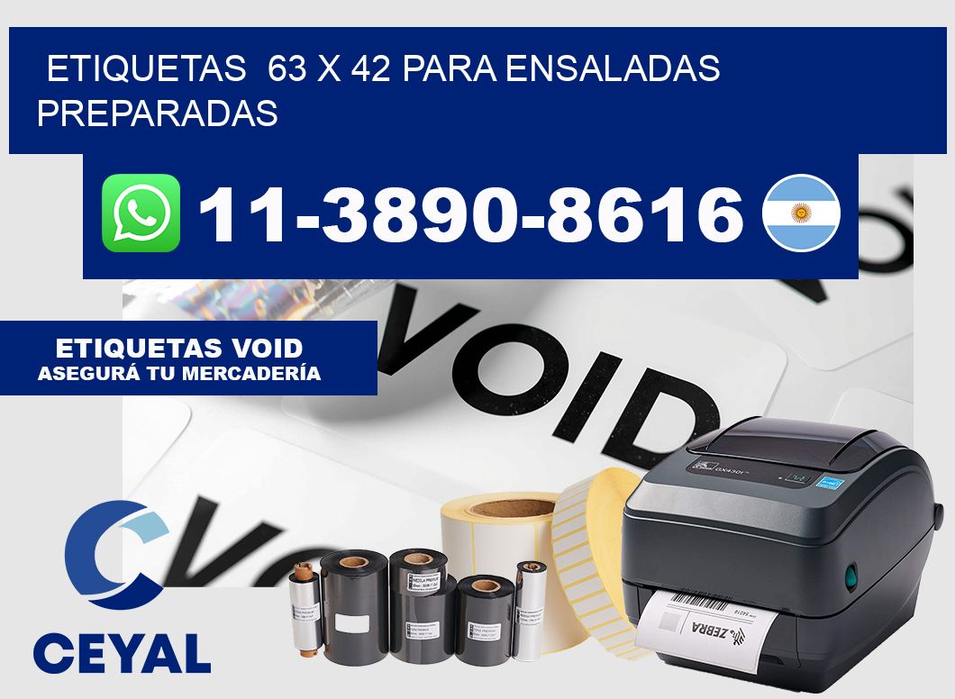 etiquetas  63 x 42 para Ensaladas preparadas