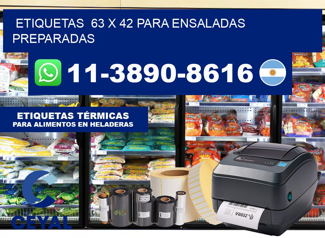 etiquetas  63 x 42 para Ensaladas preparadas