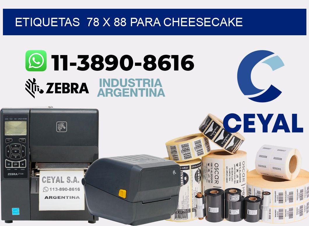 etiquetas  78 x 88 para Cheesecake