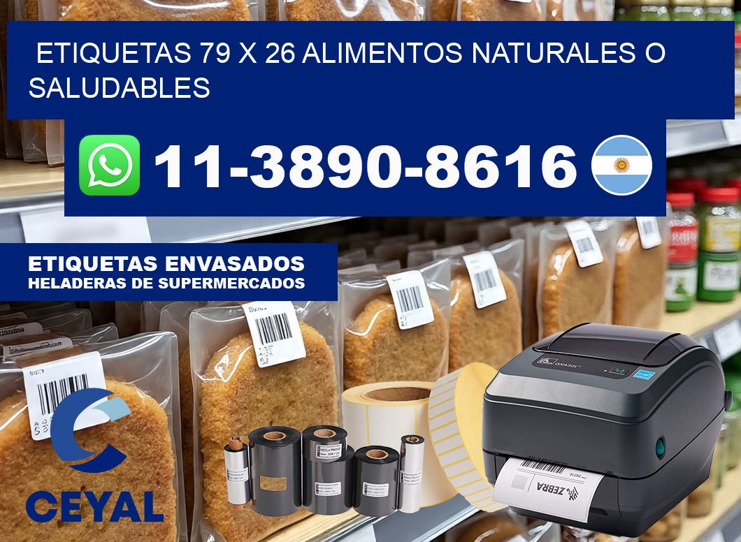 etiquetas 79 x 26 alimentos naturales o saludables