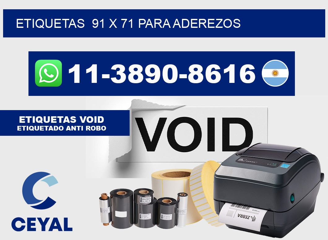 etiquetas  91 x 71 para Aderezos