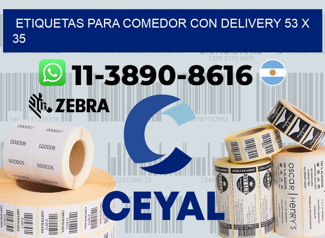 etiquetas para Comedor con delivery 53 x 35