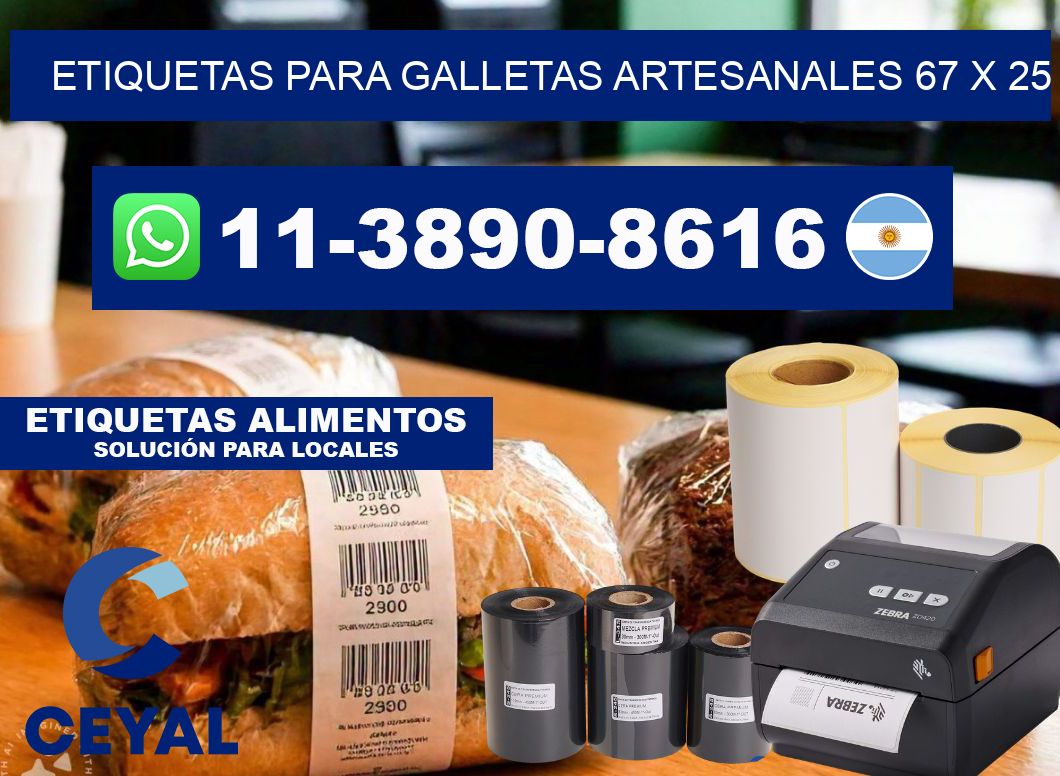etiquetas para Galletas artesanales 67 x 25