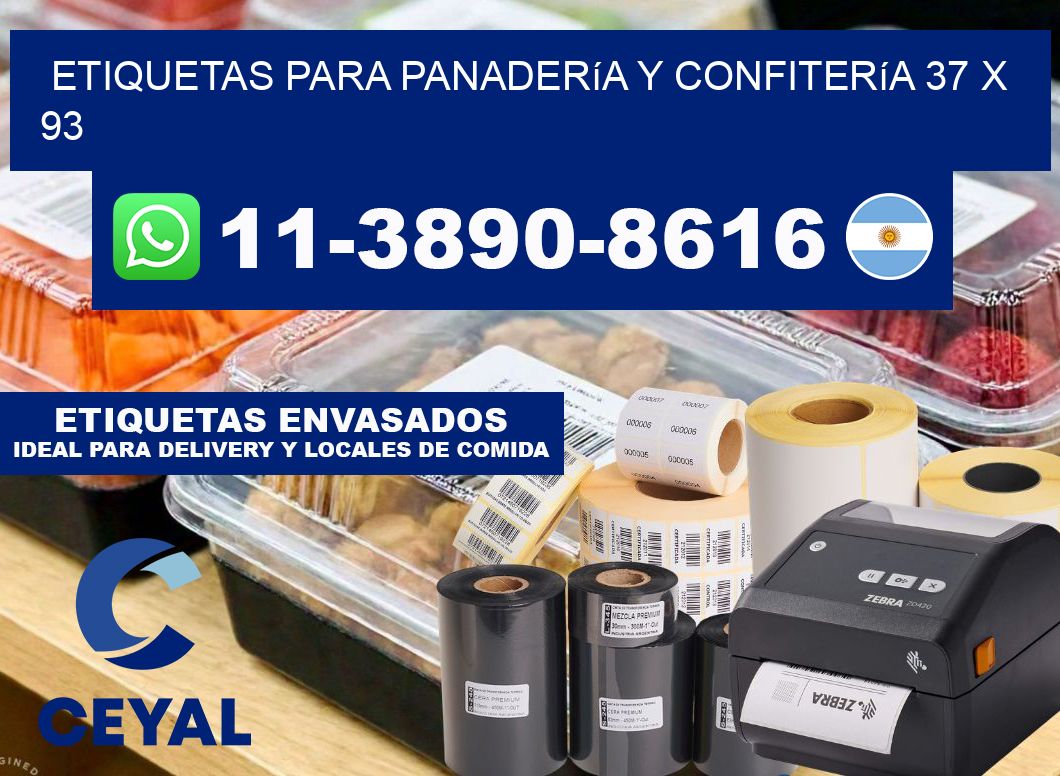 etiquetas para Panadería y confitería 37 x 93