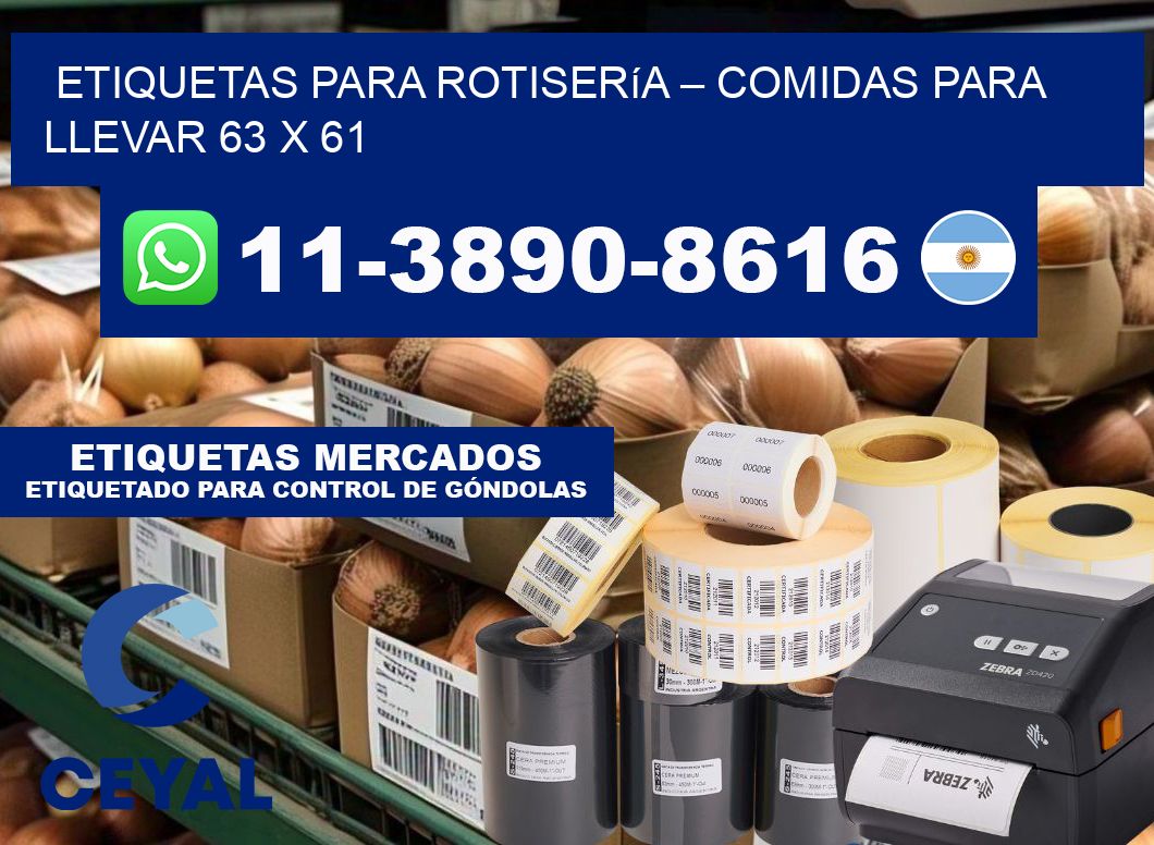 etiquetas para Rotisería – comidas para llevar 63 x 61