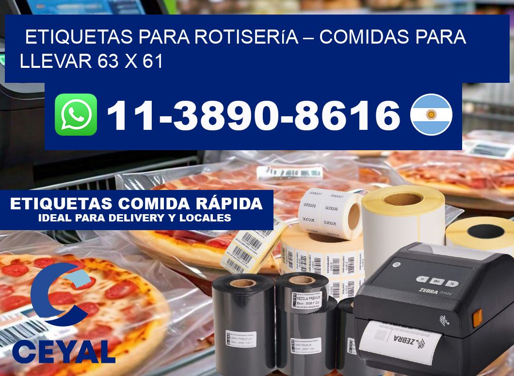 etiquetas para Rotisería – comidas para llevar 63 x 61