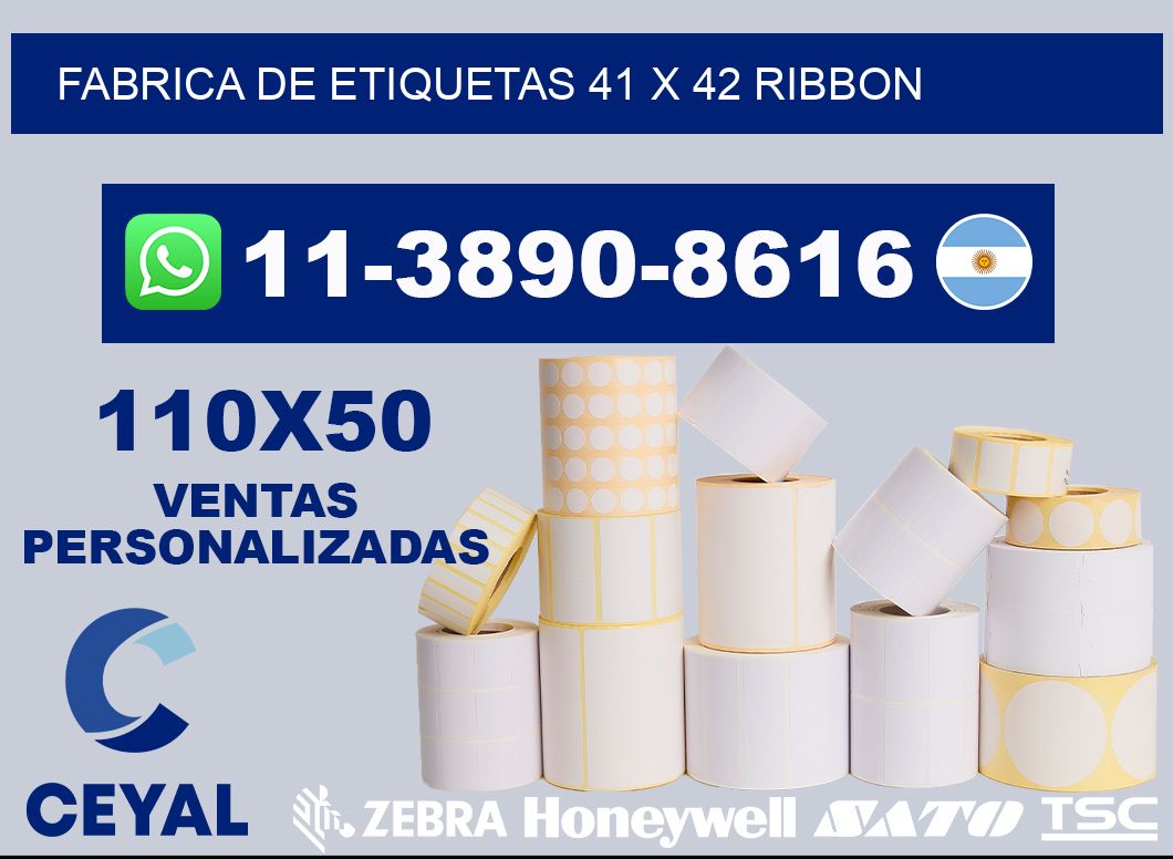 fabrica de etiquetas 41 x 42 ribbon