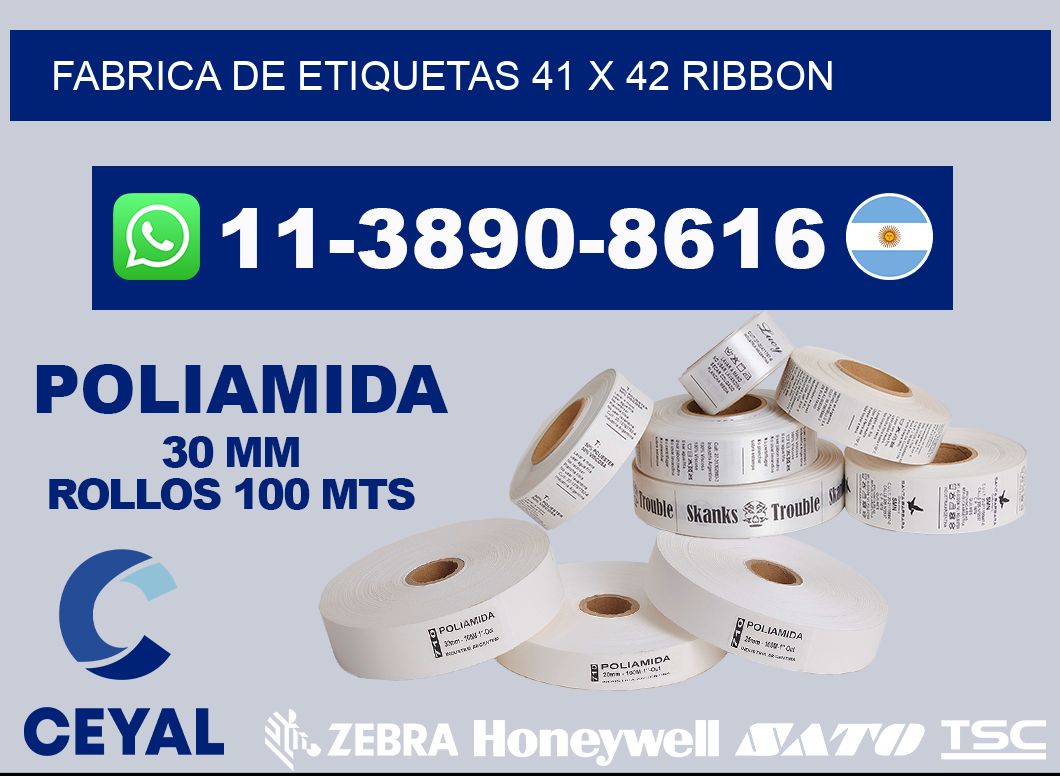 fabrica de etiquetas 41 x 42 ribbon