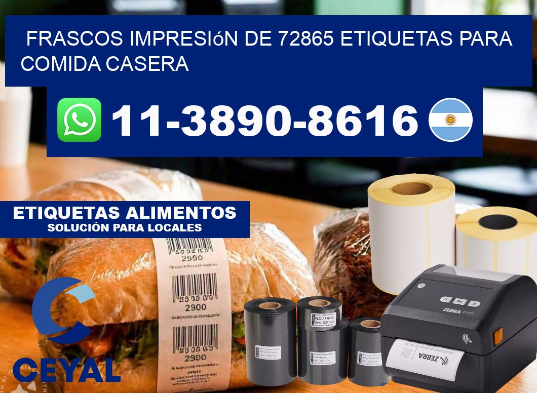 frascos impresión de 72865 etiquetas para comida casera