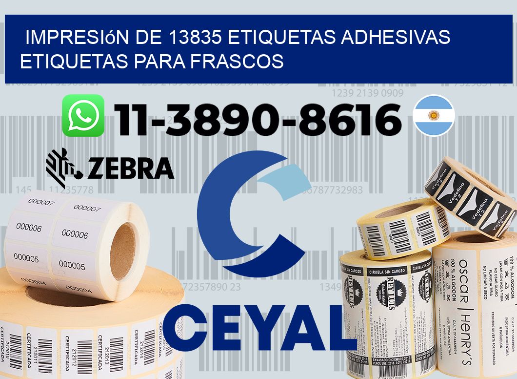 impresión de 13835 etiquetas adhesivas etiquetas para frascos