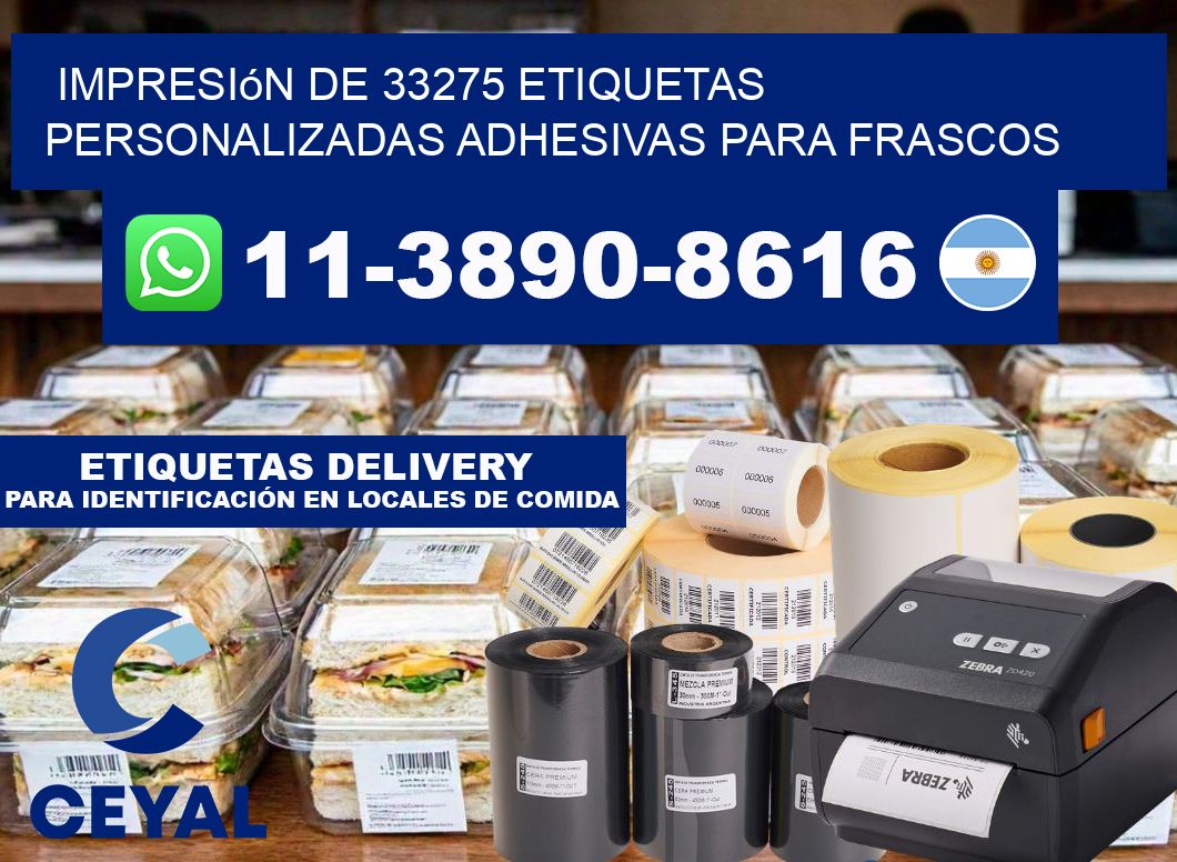 impresión de 33275 etiquetas personalizadas adhesivas para frascos