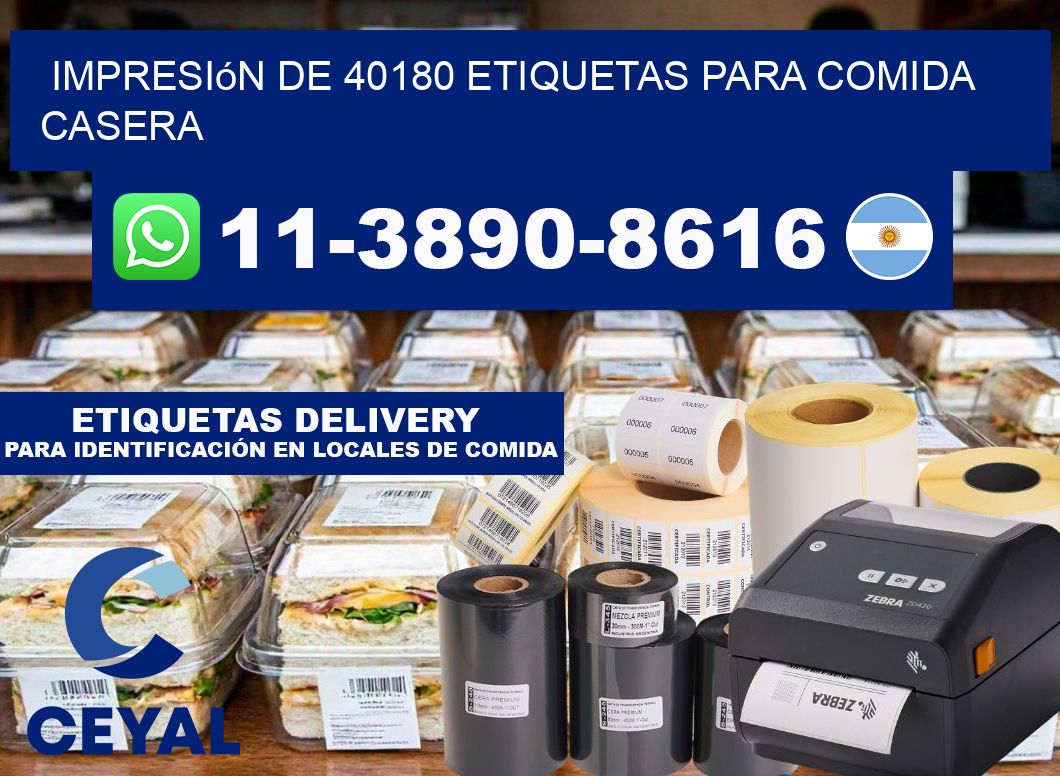 impresión de 40180 etiquetas para comida casera
