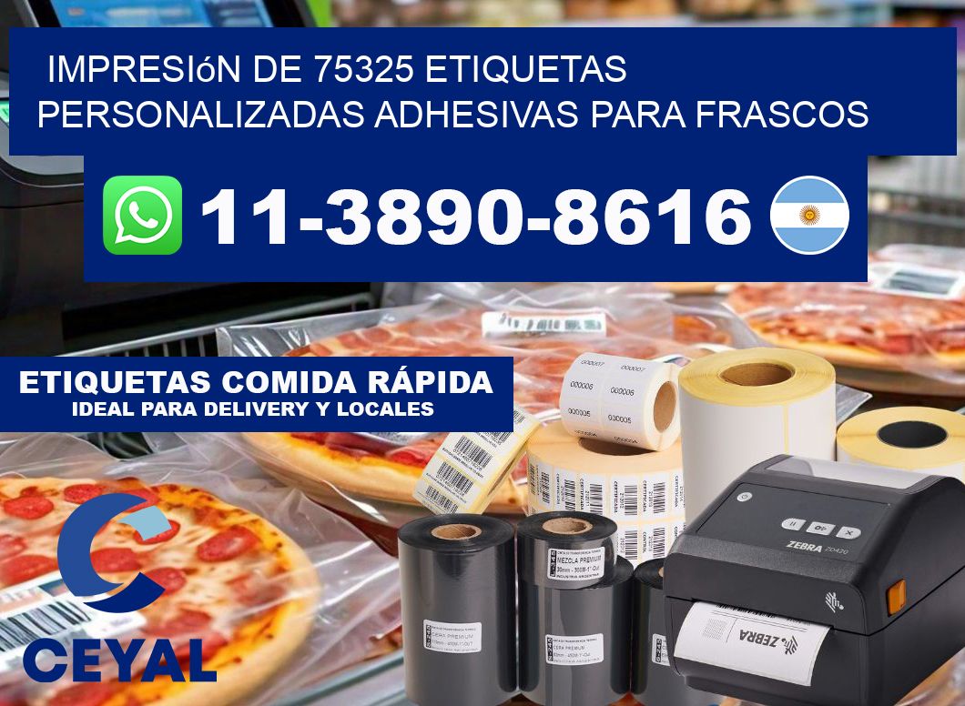 impresión de 75325 etiquetas personalizadas adhesivas para frascos